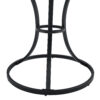 Table and chair set.A Modern Minimalist Circular Dining Table With A Diameter Of 33.3 Inches.Paired With 4 Black Linen-Cotton Material High Resilience Dining Chair with Metal Leg.
