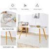 Modern minimalist dining table. White imitation marble pattern SINTERED STONE desktop with golden metal legs.62.2"*34.6"*30" F-001