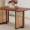 Chinese country retro solid wood dining table,simple modern imitation rattan dining table.Suitable for dining room, living room, office.Natural Style Walnut Solid Wood Dining Table.
