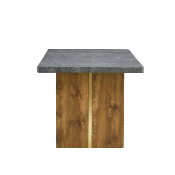 f89662ea21364486a9d1c5c10b08c1a2_3cbe80b47a98295de9ab5380d2541de2 Large modern rectangular table with cement-grey patterned top and large MDF legs for kitchen, dining and living room to give a different atmosphere to the home environment.