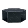 Hexagonal MDF coffee table, characteristic pattern stickers, multi-hole design to give more storage space, simple and convenient design makes it suitable for all kinds of style scenes.