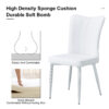 Modern minimalist dining chairs, office chairs. 4-piece set of white PU seats with silver metal legs. Suitable for restaurants, living rooms, and offices. C-008