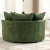 Orisfur. 360° Swivel Accent Barrel Chair with Storage Ottoman & 4 Pillows, Modern Chenille Leisure Chair Round Accent for Living Room, Green