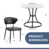 Table and chair set.A Modern Minimalist Circular Dining Table With A Diameter Of 33.3 Inches.Paired With 4 Black Minimalist Ergonomic Dining Chair, With A Curved Backrest For Comfortable Design.