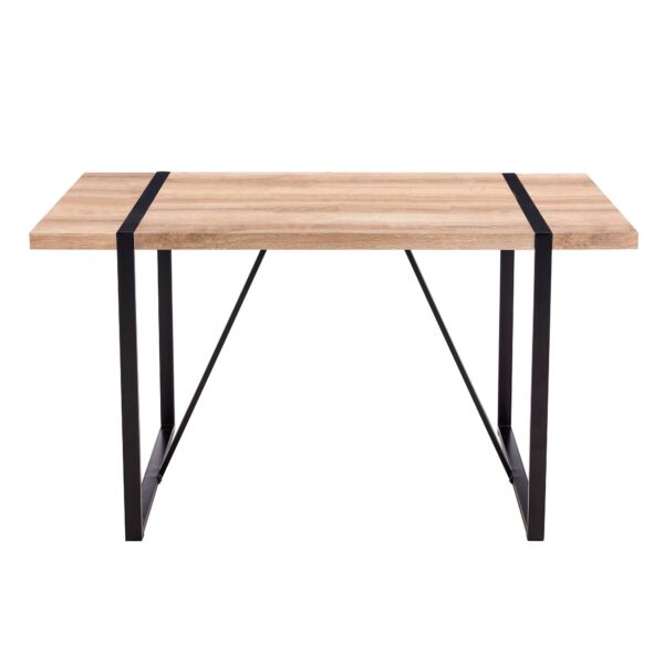 Rustic Industrial Rectangular Wood Dining Table For 4-6 Person, With 1.5" Thick Engineered Wood color Tabletop and Black Metal Legs,Desk For Kitchen Dining Living Room, 55.1" x 31.4"x 29.9"1529W115172
