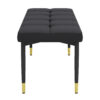47*16 Inch Multifunctional Black Shoe Bench - Faux PU Cushion, Sturdy Metal Legs With Gold Accents.Suitable For Bedroom,Fitting room, Storage room, Dining room, and Living room,etc.