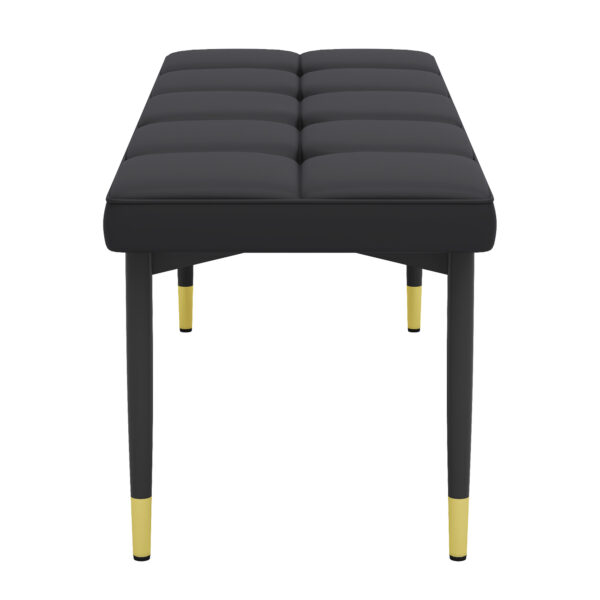 f9f87f9813234384a725712f4a12b965_1c06189bf1b9dd158c39e224df235bbe 47*16 Inch Multifunctional Black Shoe Bench - Faux PU Cushion, Sturdy Metal Legs With Gold Accents.Suitable For Bedroom,Fitting room, Storage room, Dining room, and Living room,etc.