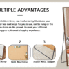 Fourth generation solid wood frame full-length mirror, dressing mirror, bedroom porch, decorative mirror, clothing store, floor standing large mirror, wall mounted. 71 "* 31.5"