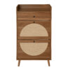 Rattan, Allen 2 Door 1 Drawer Cabinet, Shoe Rack, Double Layer, Suitable for Entrance