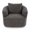 360° Swivel Chair, 38.2" Accent Chair Sofa, Upholstered Swivel Barrel Sofa Chair with a Throw Pillow for Living Room, Bedroom, Office and Hotel, Grey