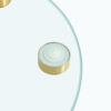 Double layer rotatable round glass.The rotatable design makes it more convenient to retrieve and place items.The upper glass has a diameter of 30.3 inches, while the lower glass15 inches.