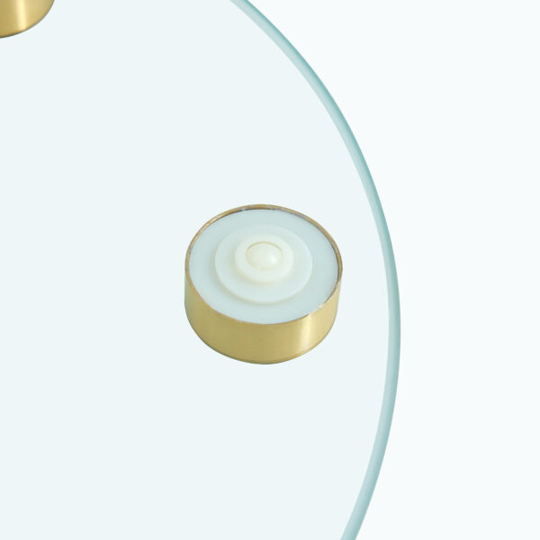 fb018c2802144a689f2bd27e8b91e768_4620daaf715646d61e081b6690c7df43 Double layer rotatable round glass.The rotatable design makes it more convenient to retrieve and place items.The upper glass has a diameter of 30.3 inches, while the lower glass15 inches.