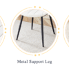 Extended Seat Cushion PU Dining Chair Set - Four Pieces.Smooth line design.Can integrate well into various modern home decoration styles.White and Dark Gray Splicing Colors.