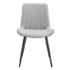 Extended Seat Cushion PU Dining Chair Set - Four Pieces.Smooth line design,Integral metal leg structure,Can integrate well into various modern home decoration styles.Gray and Brown Splicing Colors.