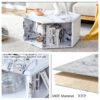 Hexagonal MDF coffee table, characteristic pattern stickers, multi-hole design to give more storage space, simple and convenient design makes it suitable for all kinds of style scenes.