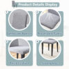 Two Light Gray Linen-Cotton dining chairs, simple and versatile, comfortable and accompanied. Exquisite and versatile dining chairs unlock a comfortable new experience.(Set of 2)