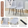 Comfortable Linen-Cotton Dining Chair Set - Four Pieces in Light Gray.Integrated Seat and Backrest,Linen-Cotton Material,Modern Home Matching.