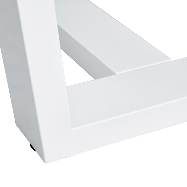 Glass Dining Table Large Modern Minimalist Rectangular for 6-8 with 0.4" Tempered Glass Tabletop and white MDF Trapezoid Bracket,For Kitchen Dining Living Meeting Room Banquet Hall F-1550