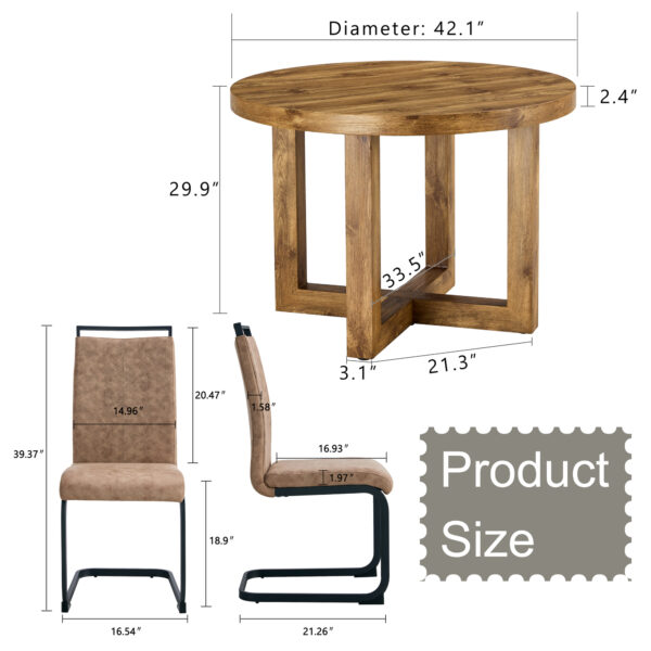 fc7e833ae3b24a66b94d970bd25559d7_20240222_676922cd641d4274d1ab7c7fb92906ce A modern and practical circular dining table. Made of MDF tabletop and wooden MDF table legs. 6-piece technology cloth high backrest cushion side chair, C-shaped tube black metal legs. CT-403 C-1162