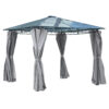TREXM 10'x10' Hardtop Outdoor Gazebo with Polycarbonate Roof, Patio Gazebo with Aluminum Frame, Mosquito Netting and Privacy Screens for Shade and Rain, Backyard Tent for Backyard, Garden, Lawn (Grey)
