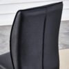 Table and chair set.63"*35.4" White Imitation Marble Pattern MDF Dining Table Set - 4 Soft and Comfortable Black PU Chair With Arched Metal Silver Leg.Create Your Exclusive Low-Key Luxury Space.