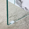 43.3 Inch Modern Two-Tier Coffee Table - Clear Tempered Glass and White Marble Texture, Multifunctional Storage Design.The bottom tier includes a drawer.Can be used as a coffee table,side table,etc.