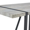 Industrial Rectangular MDF Light Grey Patterned Dining Table for 4-6 people with 1.5 inch thick MDF top and black metal legs for desks, kitchens, patios, dining rooms
