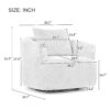 360° Swivel Chair, 38.2" Accent Chair Sofa, Upholstered Swivel Barrel Sofa Chair with a Throw Pillow for Living Room, Bedroom, Office and Hotel, Grey