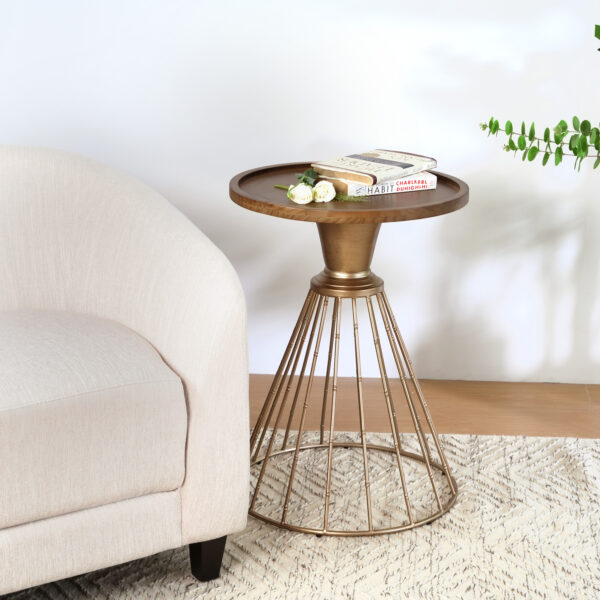 fd6d6340d89a42c49ae70bd6274606be_c6e458792ceb9df67fad6abe98310d75 HOLLOW EDGE RETRO ART PINE SIDE TABLE, ANTIQUE GOLD + NATURAL COLOR