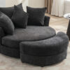 Orisfur. 360° Swivel Accent Barrel Chair with Storage Ottoman & 4 Pillows, Modern Chenille Leisure Chair Round Accent for Living Room, Gray