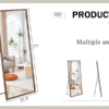 Fourth generation solid wood frame full-length mirror, dressing mirror, bedroom porch, decorative mirror, clothing store, floor standing large mirror, wall mounted. 71 "* 31.5"