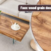 Natural Style MDF Coffee Table - 39.3"x21.6" with Tempered Glass Legs.Density Board Sticker,Reinforced Glass.
