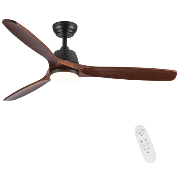 52" YUHAO Farmhouse Rustic  LED Ceiling Fan with Remote Control