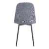 Luxury Simple Chair - Set of 4 Light Gray Linen-Cotton Material High Resilience Dining Chair with Metal Black Leg.Integral metal leg architecture,Suitable for various interior decoration styles.