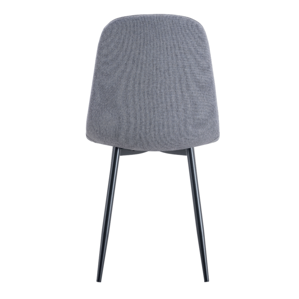 fe22587442914aa190ac941dc73acae1_fa1b3242c5e5a97aaa6292822638b81c Luxury Simple Chair - Set of 4 Light Gray Linen-Cotton Material High Resilience Dining Chair with Metal Black Leg.Integral metal leg architecture,Suitable for various interior decoration styles.