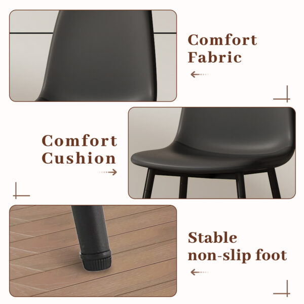 fe2a90cb9f5149c0a26321f36872268a_fdffa4ec6248375d0e48aa9fd87304d3 Table and chair set.Modern Black Marble Pattern MDF Dining Set - 55"x31.4" with 4 Cat Claw PU Chairs.Modern Mid-Century Style Upholstered Side Chairs,Spoon Shaped Chairs.Four Chairs per Box.