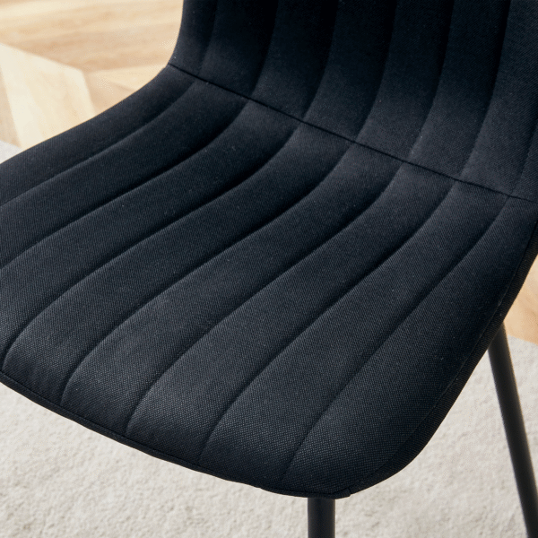 fe548db9322847aa8470e30bb167b817_228f6ce6ddc7ccbf3e01e9e3f1ab5918 Luxury Minimalist Chairs - A set of 4 high quality dining chairs with black metal legs. The integral metal leg structure is suitable for various interior decoration styles.