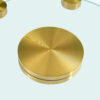 Double layer rotatable round glass.Golden aluminum plate,The rotatable design makes it convenient to retrieve and place items.The upper glass has a diameter of 24 inches, the lower glass15 inches.