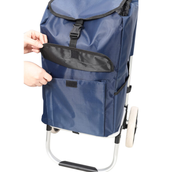 fe6f502dacf0481380917c76fce86912_e9088b215f6b60d0d41d64851e3dfbf0 Shopping Trolley with Wheels,Trolley Black Foldable Shopping Cart,Removable Shopping Oxford Waterproof Bag,Blue
