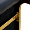 Luxury Simple Arch Chair - Set of 2 BLACK PU Material High Resilience Dining Chair with Arched Metal Gold Leg.