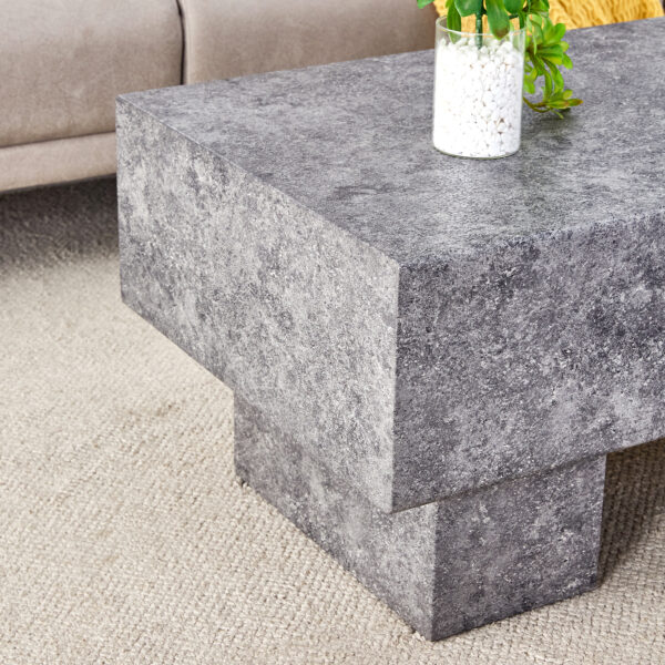 fecac836f86e427ea595a2f3ce47c0e5_6629da6dac43856d413b70c19ffc66ae Modern Simple Gray Texture MDF Coffee Table - 43.3"x21.6"x17.2" Practical Model.Making it an ideal addition to any living room or apartment.