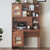 Computer Desk with 90 Degree Rotating Desktop, 43x70 Inch Office Desk with Storage Drawer and Cabinets, Gaming Desk with Shelves, Writing Desk for Study, Work Desk for Home Office Bedroom Living Room