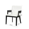 Modern Black Wood & White Glossy PU Leather Upholstered Dining Chairs Set of 2