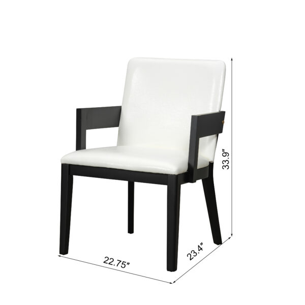 ff0bf1c4a24c49fda5aff3fbdb18c523_761846d71c1f76577c0d06049f5490f4 Modern Black Wood & White Glossy PU Leather Upholstered Dining Chairs Set of 2