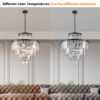 (Same as W1340P188535/L5002-600-B) 24" Luxury Crystal Chandelier with Black Finish – Elegant 15-Light 5 Tier Pendant Light Fixture for Living Room, Dining Room, or Entryway (Bulb Not Included)