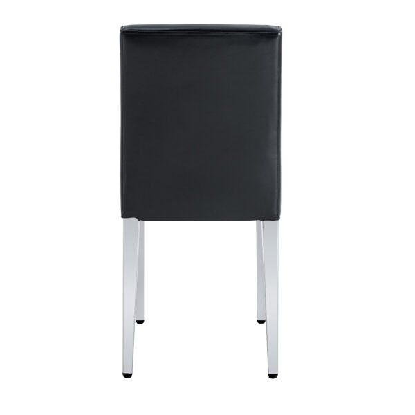 ff667dbf7bf841f8bceb884ae062d255_c3b4e76de0b1be5268ae686c317b9875 Four Black PU dining chairs,Silver Metal Legs.Simple and versatile, comfortable and accompanied. Exquisite and versatile dining chairs unlock a comfortable new experience.(Set of 4)