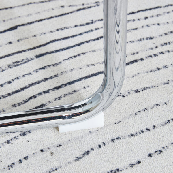 ff679a3a39d84e4db9e685c3d3286ed2_55909a3381ebfb6c64dd124c1dce6994 Table and chair set.63*31.4 Inch Pandora Patterned Sintered Stone Dining Table Set - 6 Black Chairs With Silver Metal Legs.Modern Light Luxury.Perfect For Dinner Room,Meeting Room,Kitchen,etc.