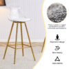 Modern and comfortable upholstered bar chairs, metal legs, small size bar chairs, suitable for part of the crowd, stylish design for dining room, kitchen, terrace and living room chairs.