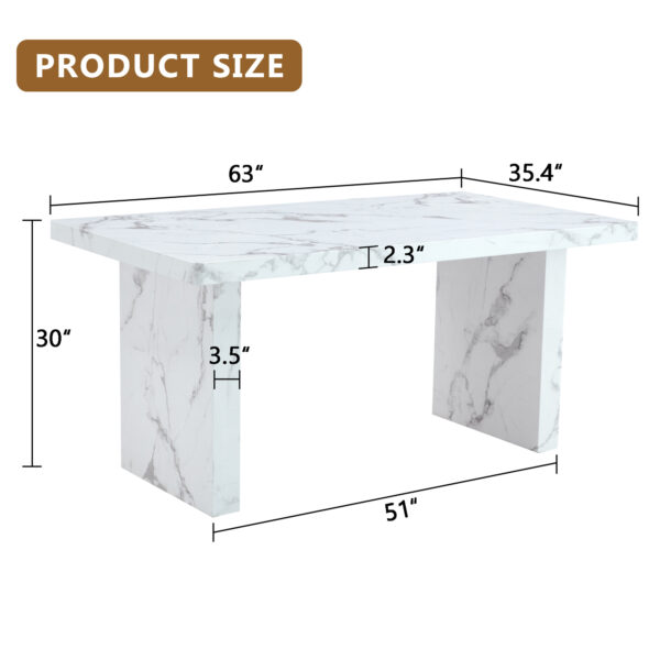 ff9e542eb0b3445e9b99d99fa7411bc1_f384e10df05f4a9045a8e0e427b31a53 63"*35.4"*30" inches Luxurious Marble Pattern MDF Dining Table - A Choice of Subtle Luxury for Your Home.Create Your Exclusive Low-Key Luxury Space.