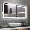 60" x 32" LED Bathroom Mirror with Anti-Fog and Touch Sensor – Modern Frameless Lighted Wall Mirror for Bathroom Vanity, Shower Room, or Dressing Area